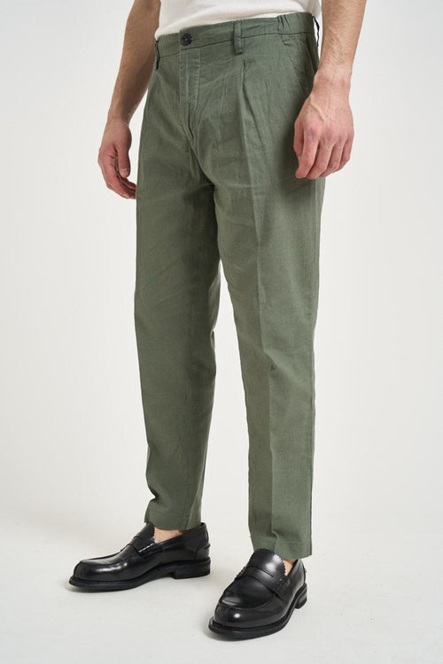 Pantalone uomo in lino verde