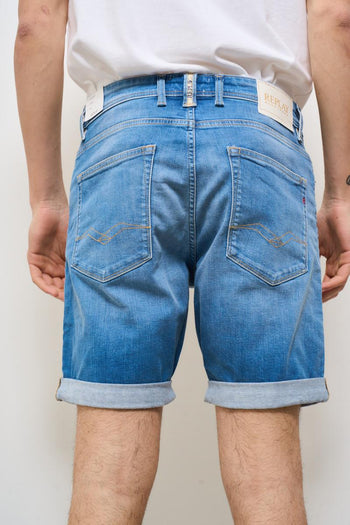 Bermuda uomo in denim medio - 4