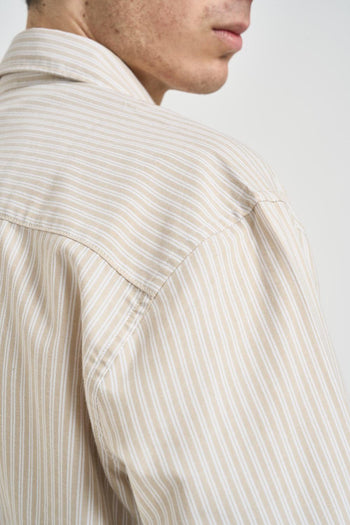 Camicia uomo a righe beige - 4