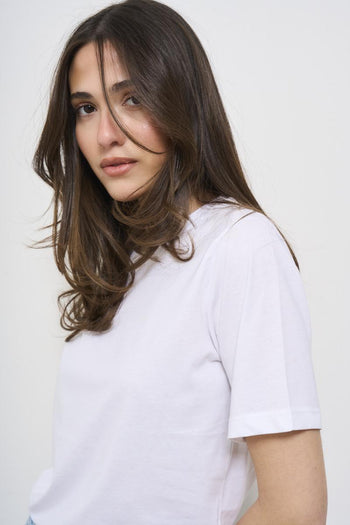 T-shirt donna girocollo bianca - 3