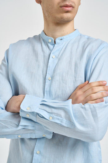 Camicia uomo in lino celeste - 3