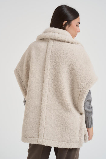 Giubbotto donna smanicato panna - 4