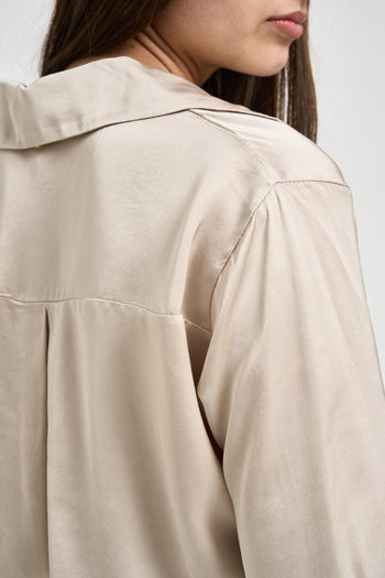 Camicia donna satinata ecru - 4