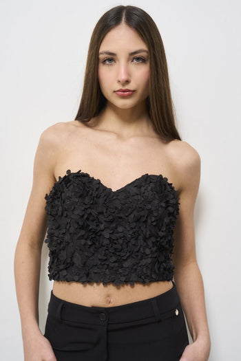 Top donna con petali nero - 3