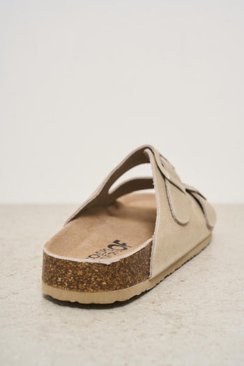 Sandalo uomo in suede beige - 4