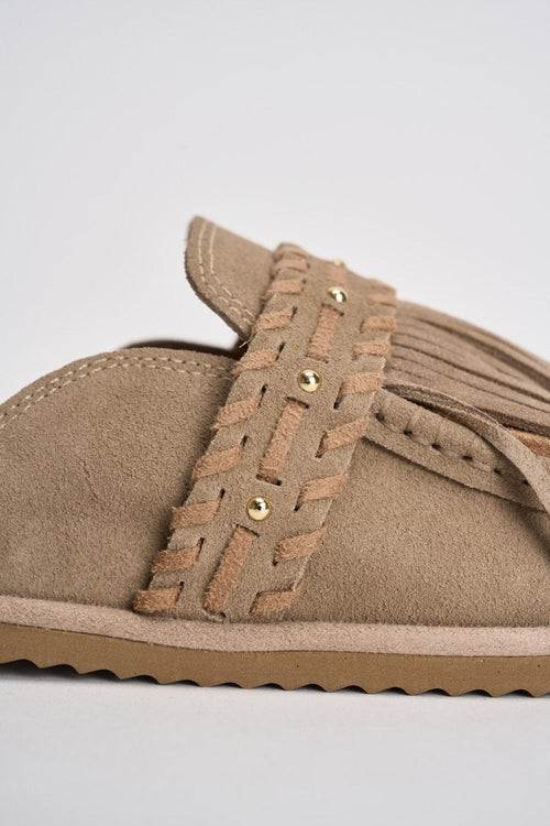 Sabot donna beige in suede - 2