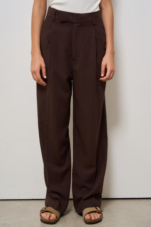 Pantalone donna a palazzo marrone