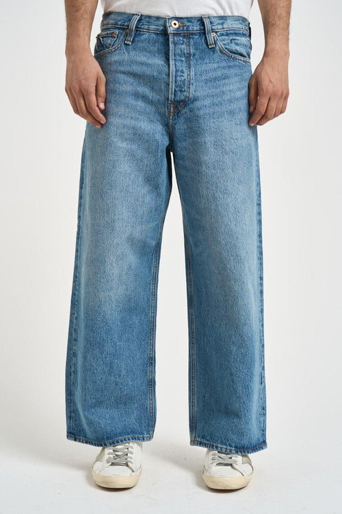 Jeans uomo gamba dritta in denim blu