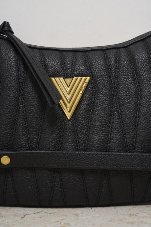 Black quilted women's bag - 2