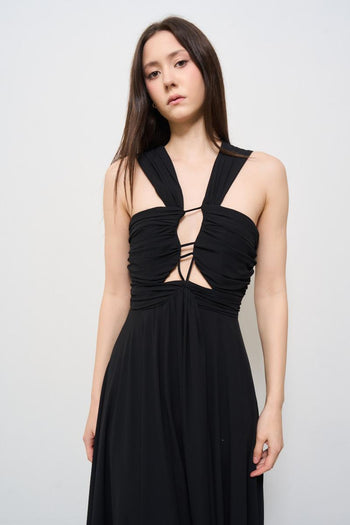 Abito donna lungo Calypso nero - 7