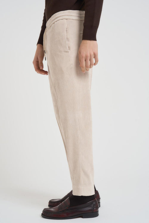 Pantalone uomo a coste panna - 2