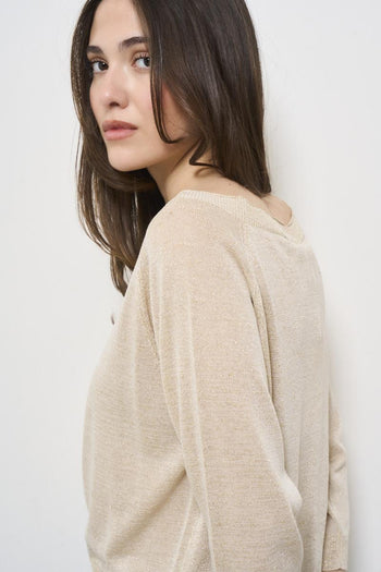 Maglia donna oro lurex - 5