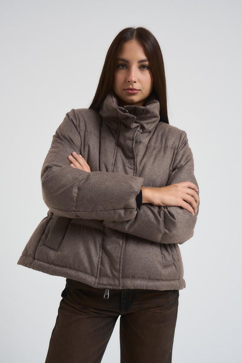 Piumino donna trapuntato marrone - 2