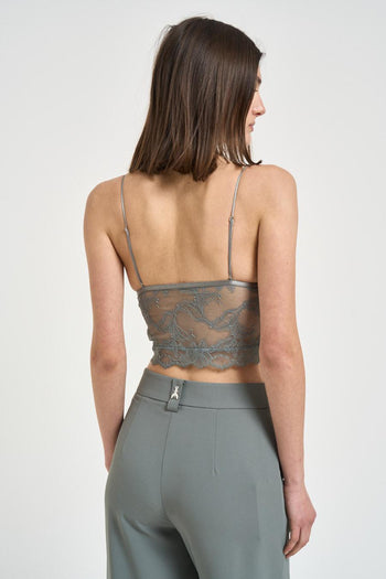 Top donna in pizzo verde salvia - 4