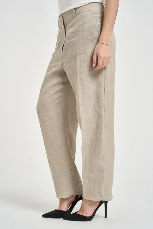 Pantalone donna dritto beige - 2