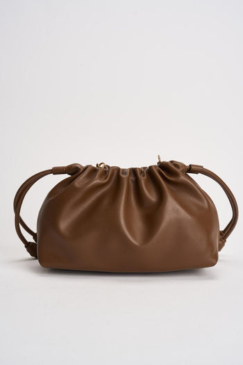 Borsa donna puffer in ecopelle marrone - 4