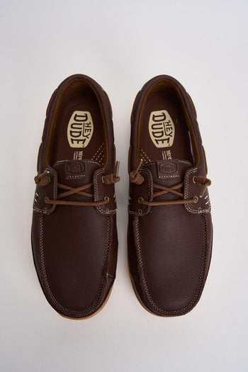 Mocassino uomo da barca in pelle marrone - 6