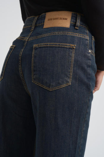 Jeans donna a palazzo in denim scuro - 6