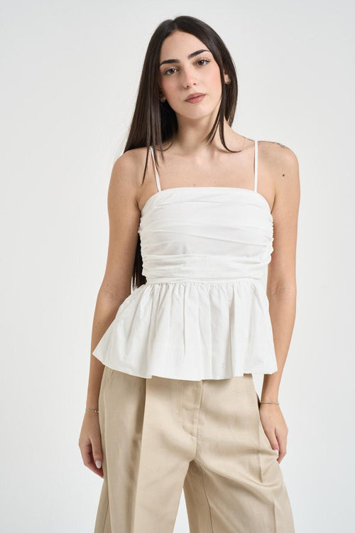 Top donna con spalline bianco