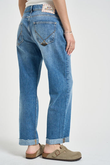 Jeans donna dritto in denim medio - 5