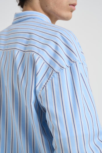 Camicia uomo a righe celeste - 7