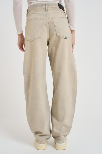 Jeans donna balloon slavato beige - 3