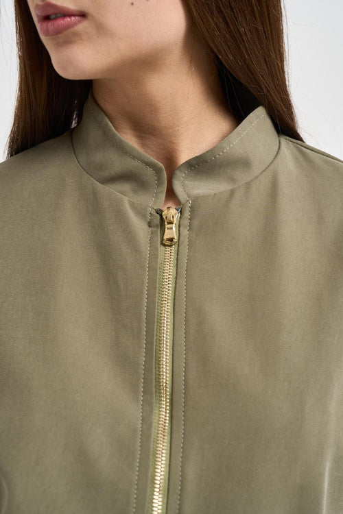 Bomber donna in nylon verde - 2