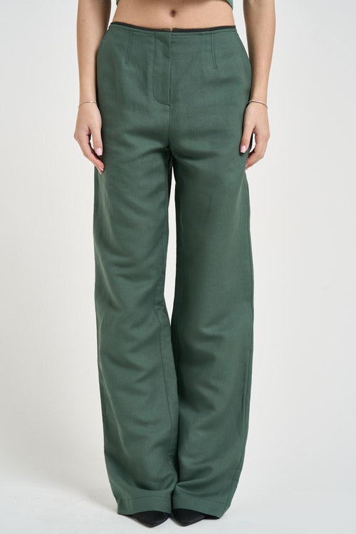 Pantalone donna palazzo verde