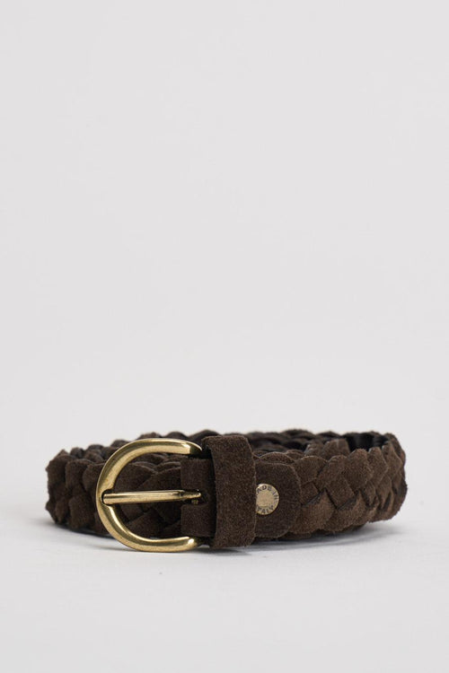 Cintura donna in suede marrone - 1