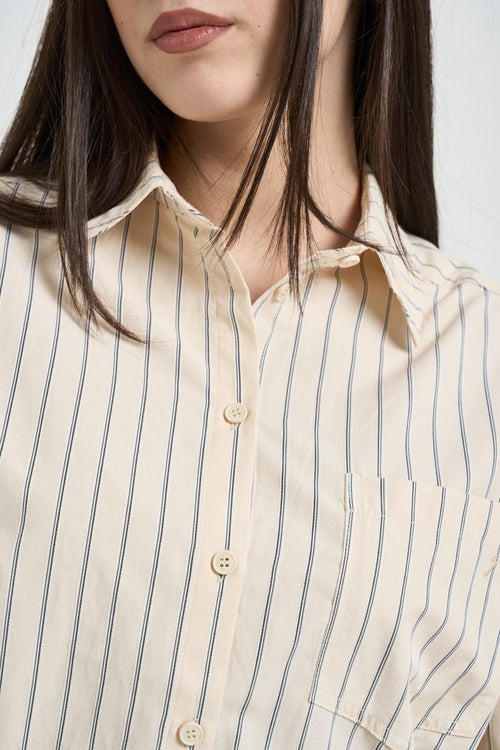 Camicia donna a righe giallo pastello - 2