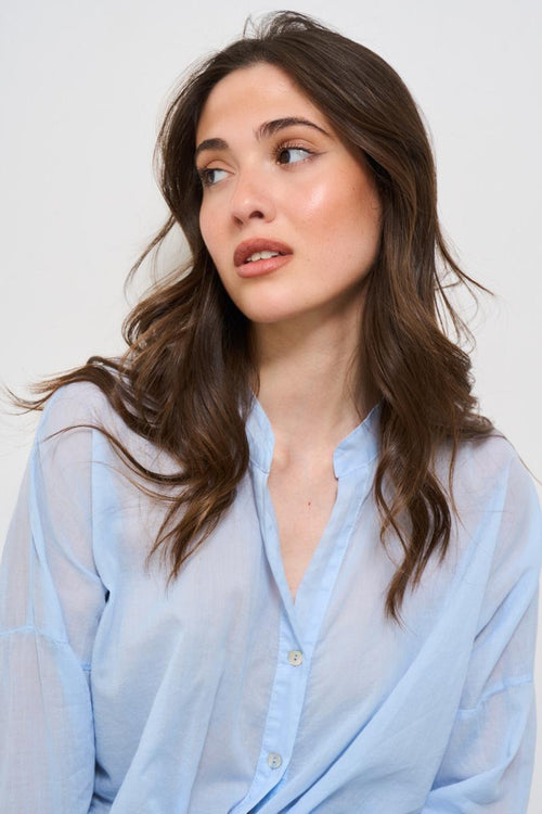 Camicia donna celeste - 2
