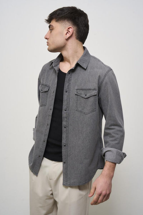 Camicia uomo vintage grigia - 2