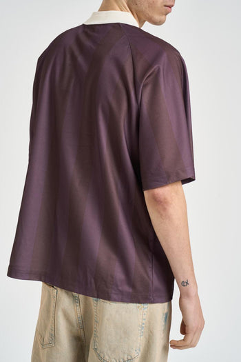 Polo uomo a righe viola - 4