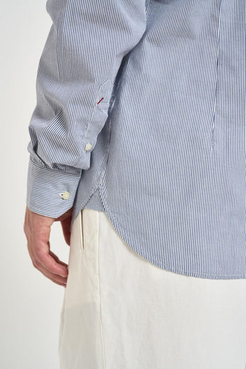Camicia uomo a righe bianco e blu - 5