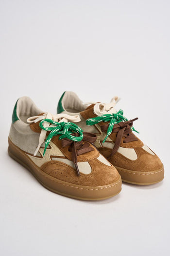 Sneakers donna marrone e verde - 3