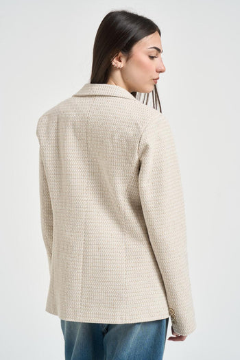 Blazer donna bouclé panna - 3