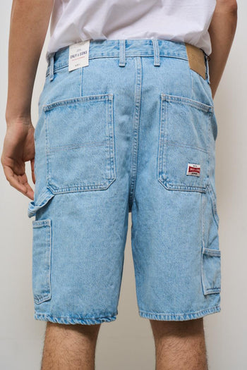 Bermuda uomo in denim chiaro - 4