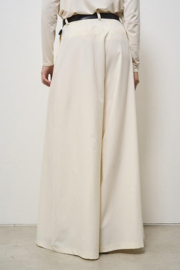 Women's cream palazzo trousers - 4