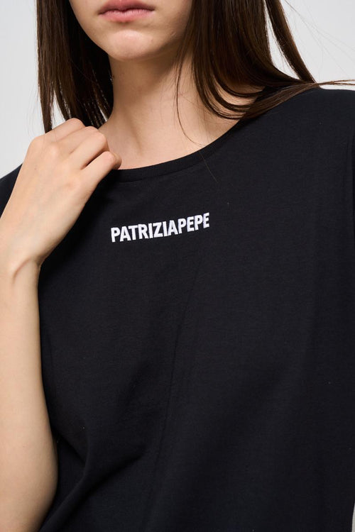T-shirt donna girocollo nera - 2