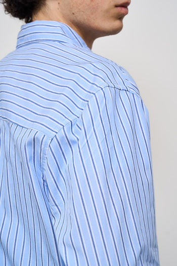 Camicia uomo gessata celeste - 7