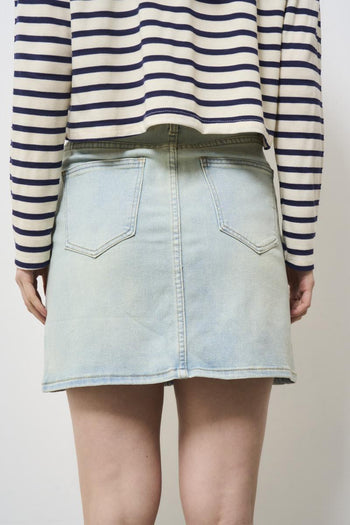 Minigonna donna in denim - 4