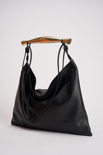 Borsa donna in pelle martellata nera - 3