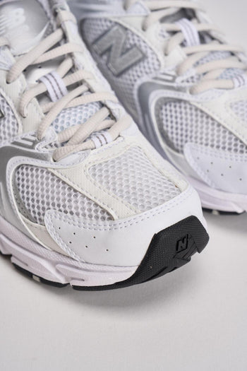 Sneakers donna 530 bianche e argento - 4