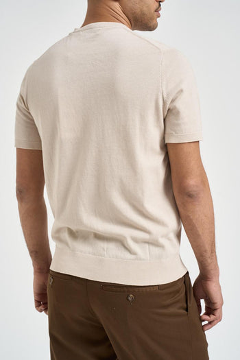 T-shirt uomo in maglia panna - 3