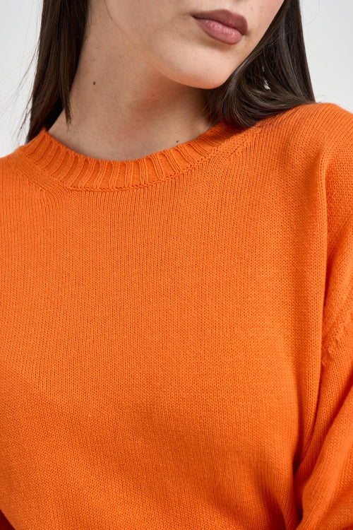 Maglia donna girocollo arancione - 2