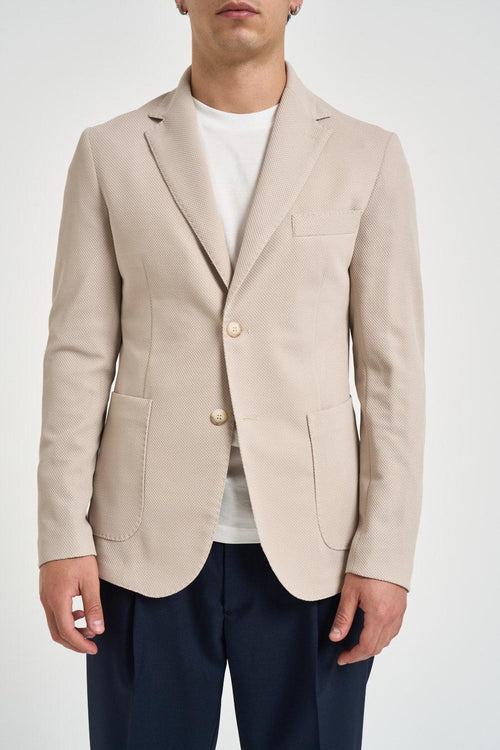 Giacca uomo beige effetto micro texture - 2