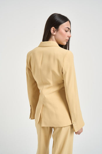 Giacca donna con fiocco giallo pastello - 4