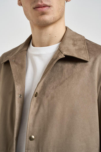 Giubbotto uomo in pelle scamosciata fango - 3