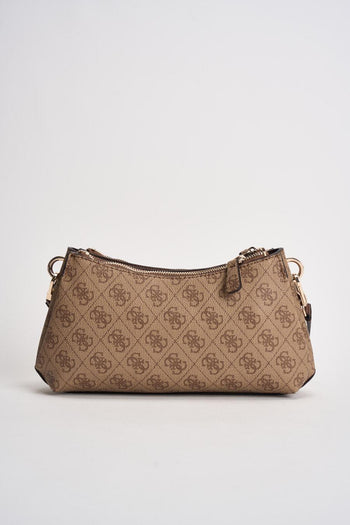 Borsa donna a spalla stampa marrone - 6