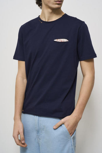T-shirt uomo girocollo blu - 3